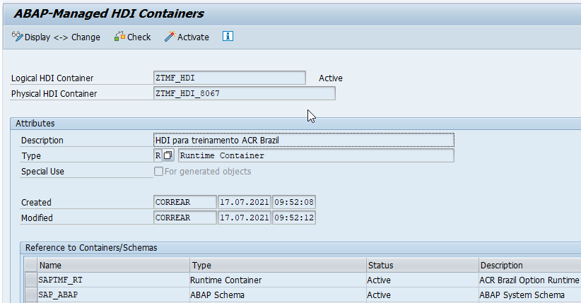 Exemplo de Container HDI customizado